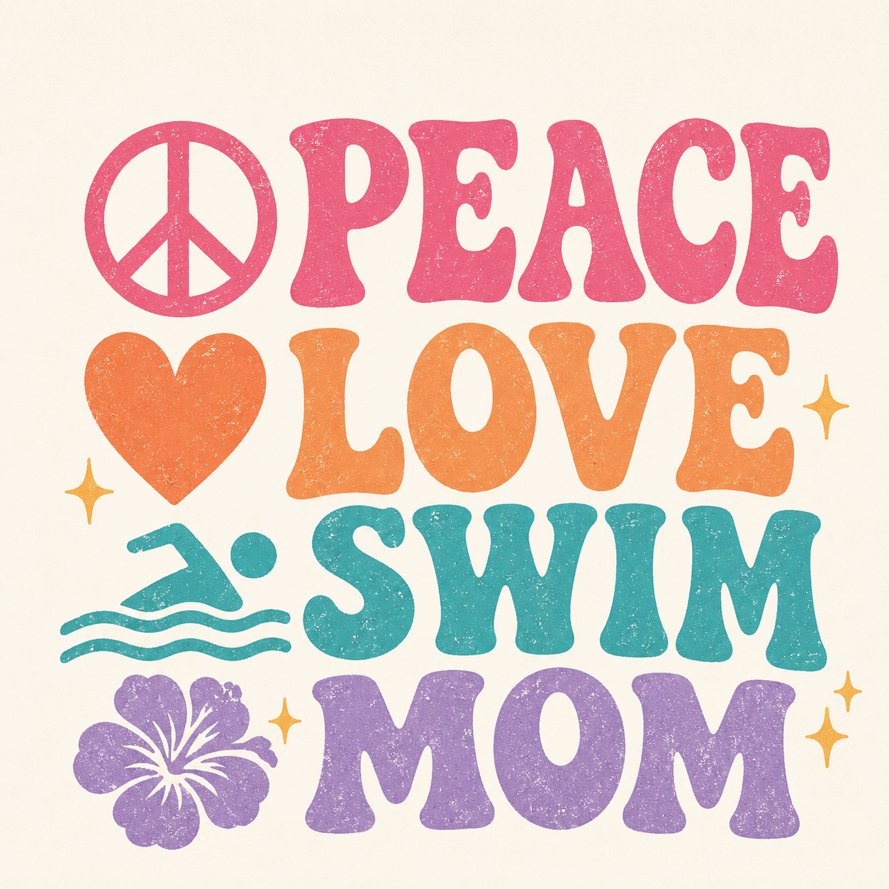 Peace Love Swim Mom T-Shirt