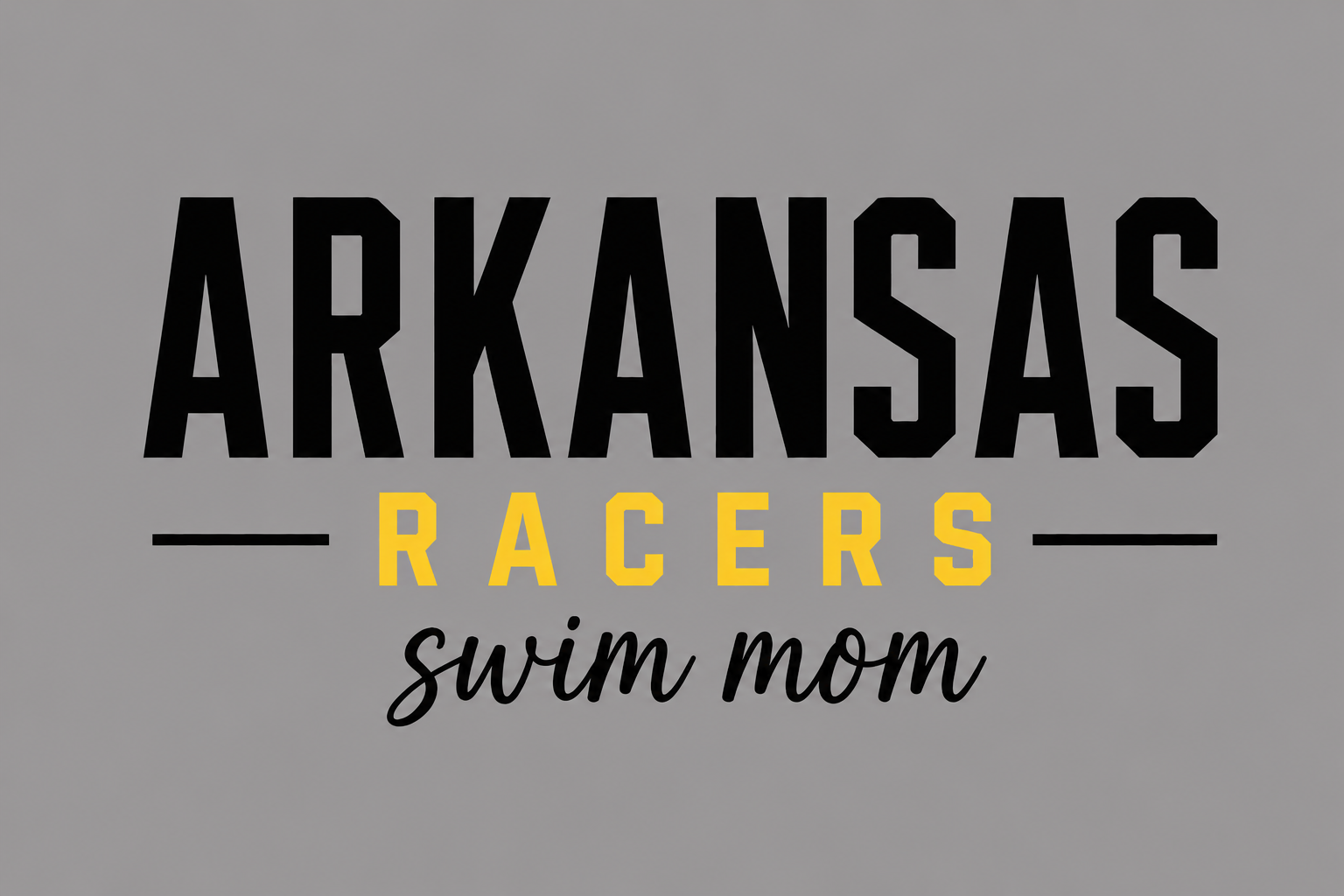 Arkansas Racers Swim Mom - Black/Yellow