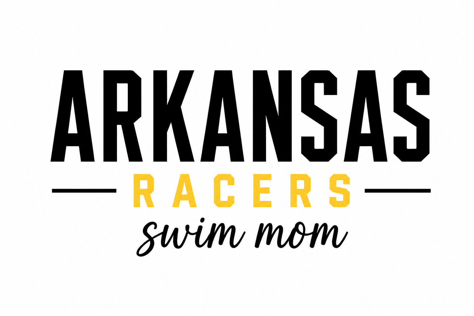 Arkansas Racers Swim Mom - Black/Yellow