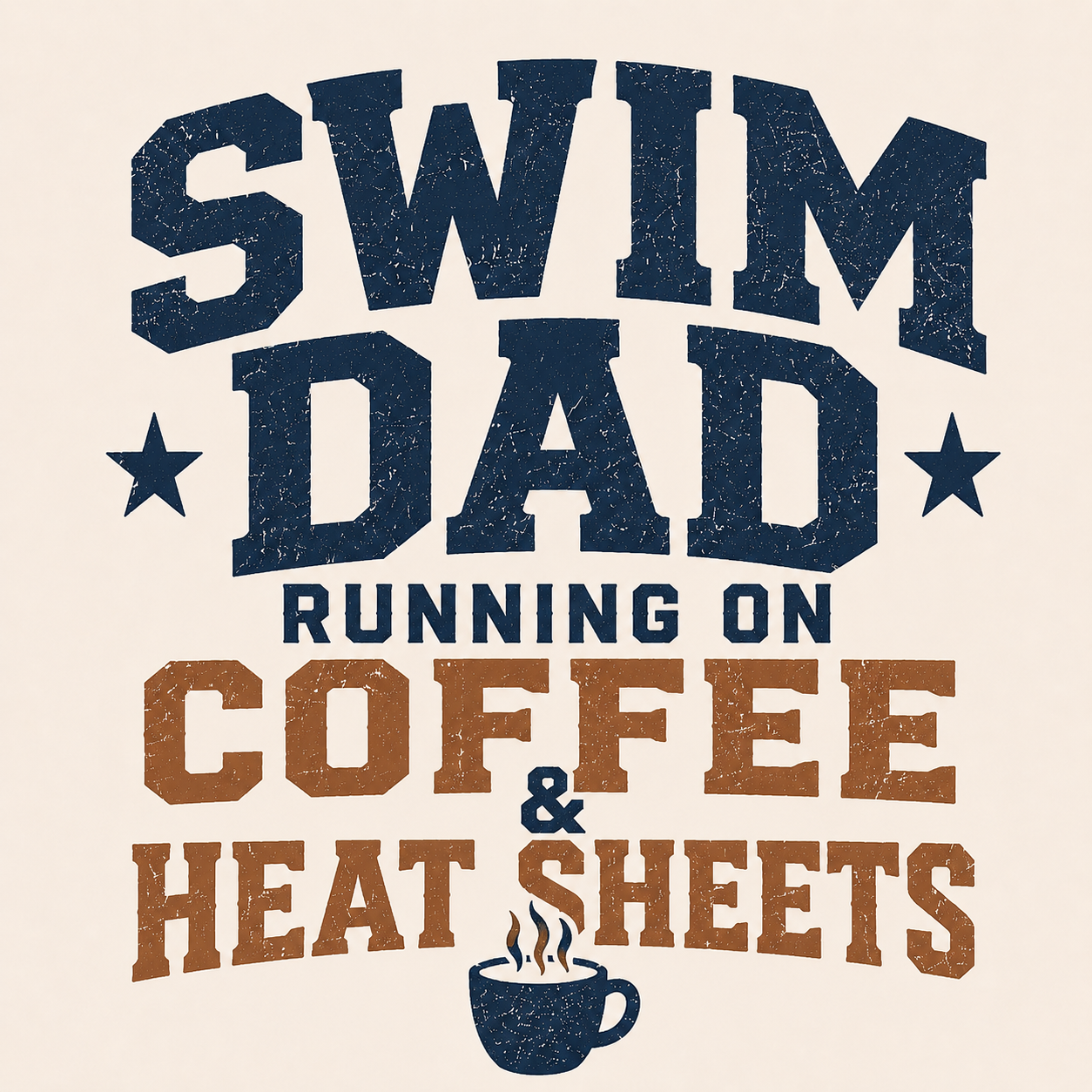 Swim Dad Running on Coffee & Heat Sheets Tshirt
