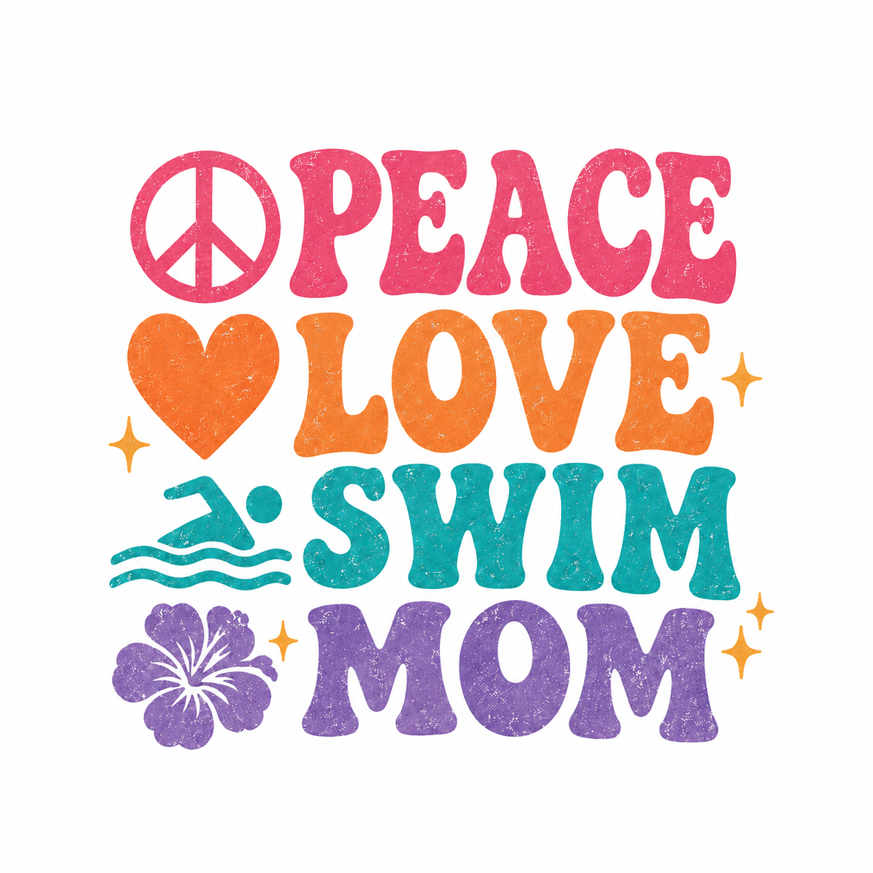 Peace Love Swim Mom T-Shirt