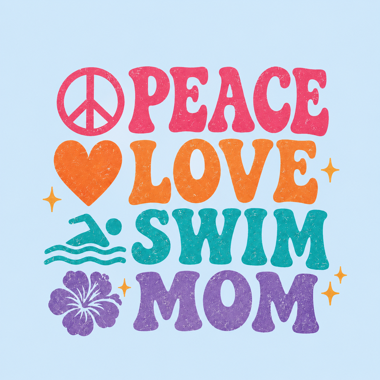 Peace Love Swim Mom T-Shirt