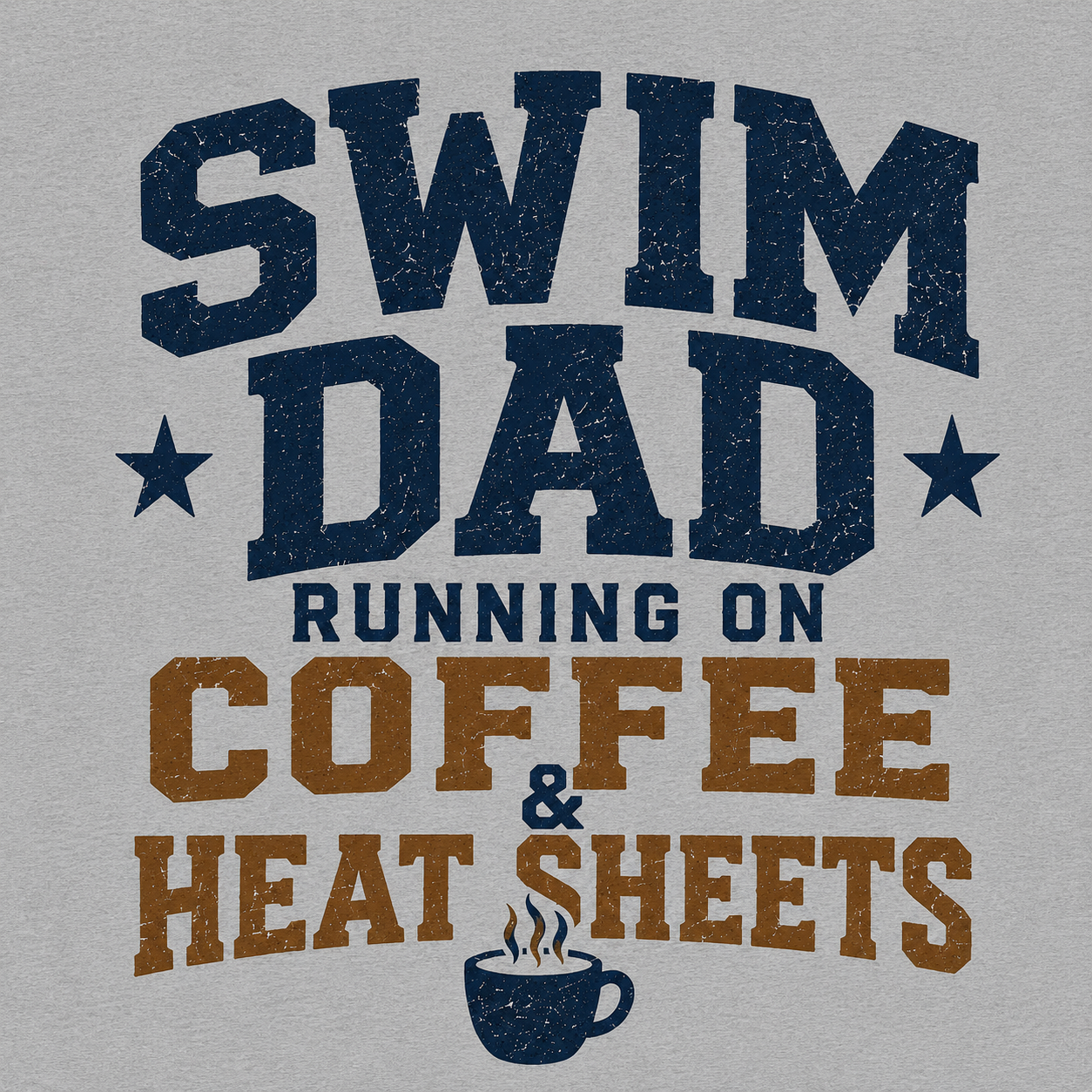 Swim Dad Running on Coffee & Heat Sheets Tshirt