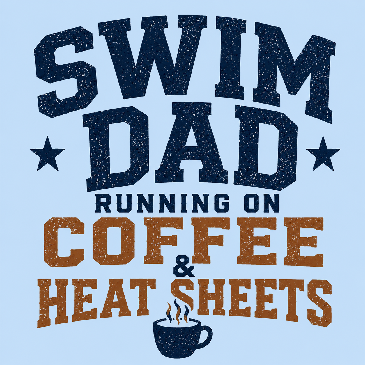 Swim Dad Running on Coffee & Heat Sheets Tshirt
