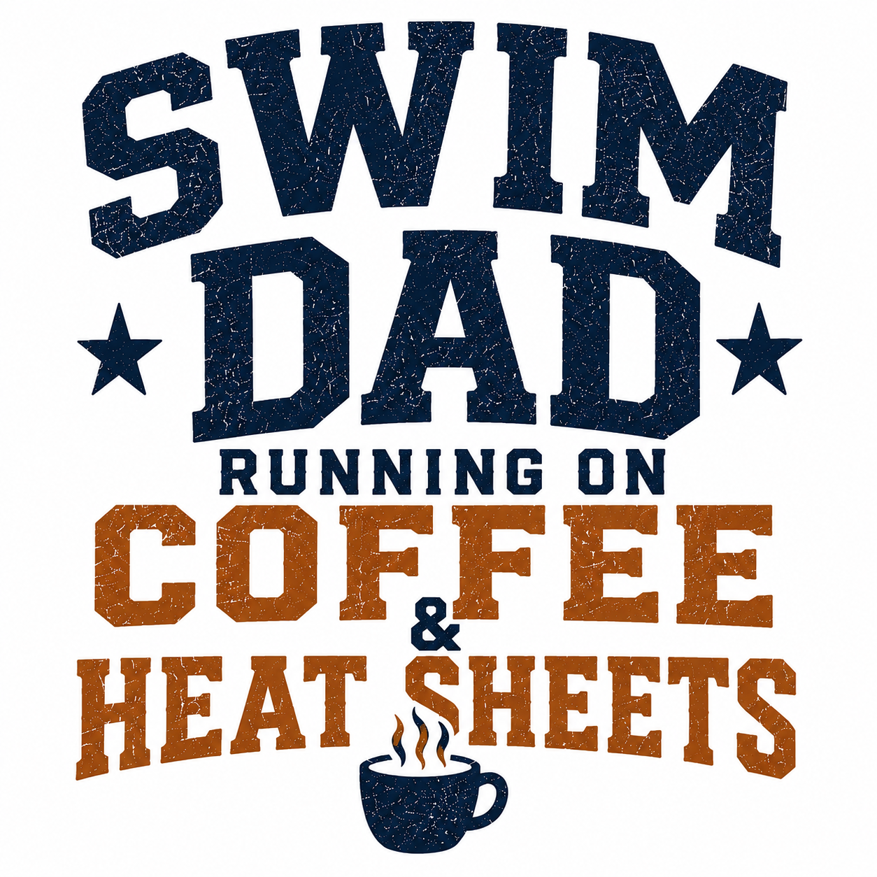 Swim Dad Running on Coffee & Heat Sheets Tshirt