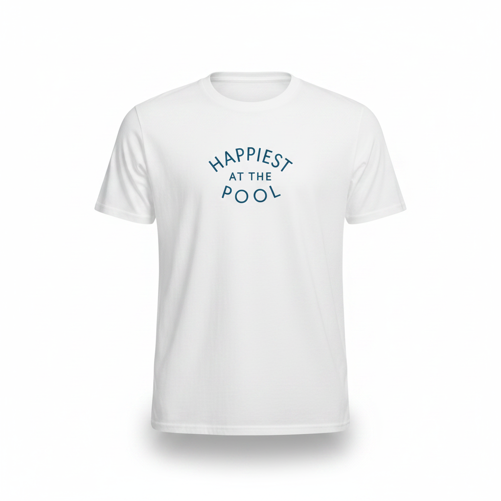 Happiest at the Pool - White