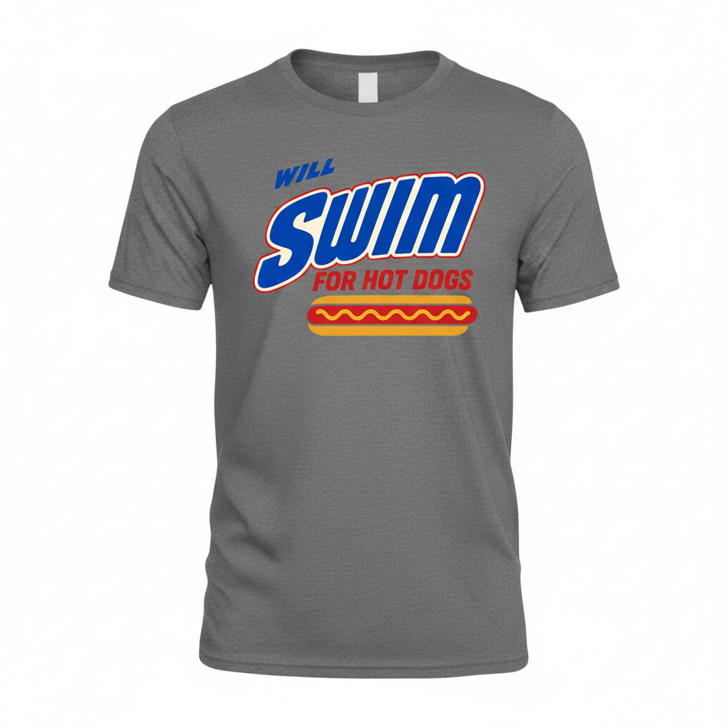 Will Swim for Hot Dogs - Sport Gray