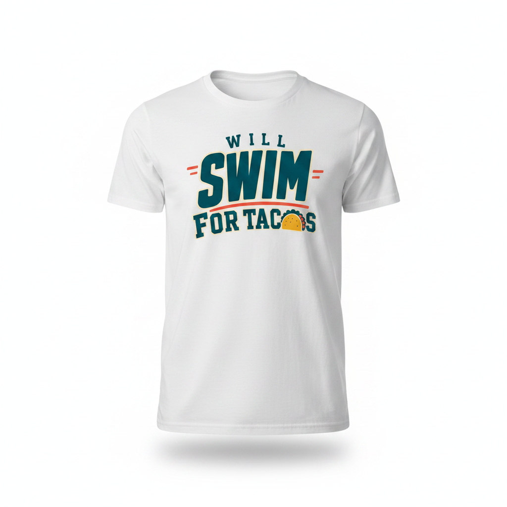 Will Swim for Tacos - White